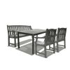 Renaissance Rectangular Table Bench-Arm ChairOutdoor Hand-scraped Hardwood Hardwood Dining Set