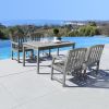 Renaissance Rectangular Table & Arm ChairOutdoor Hand-scraped Hardwood Hardwood Dining Set 4