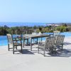 Renaissance Rectangular Table & Arm ChairOutdoor Hand-scraped Hardwood Hardwood Dining Set 5